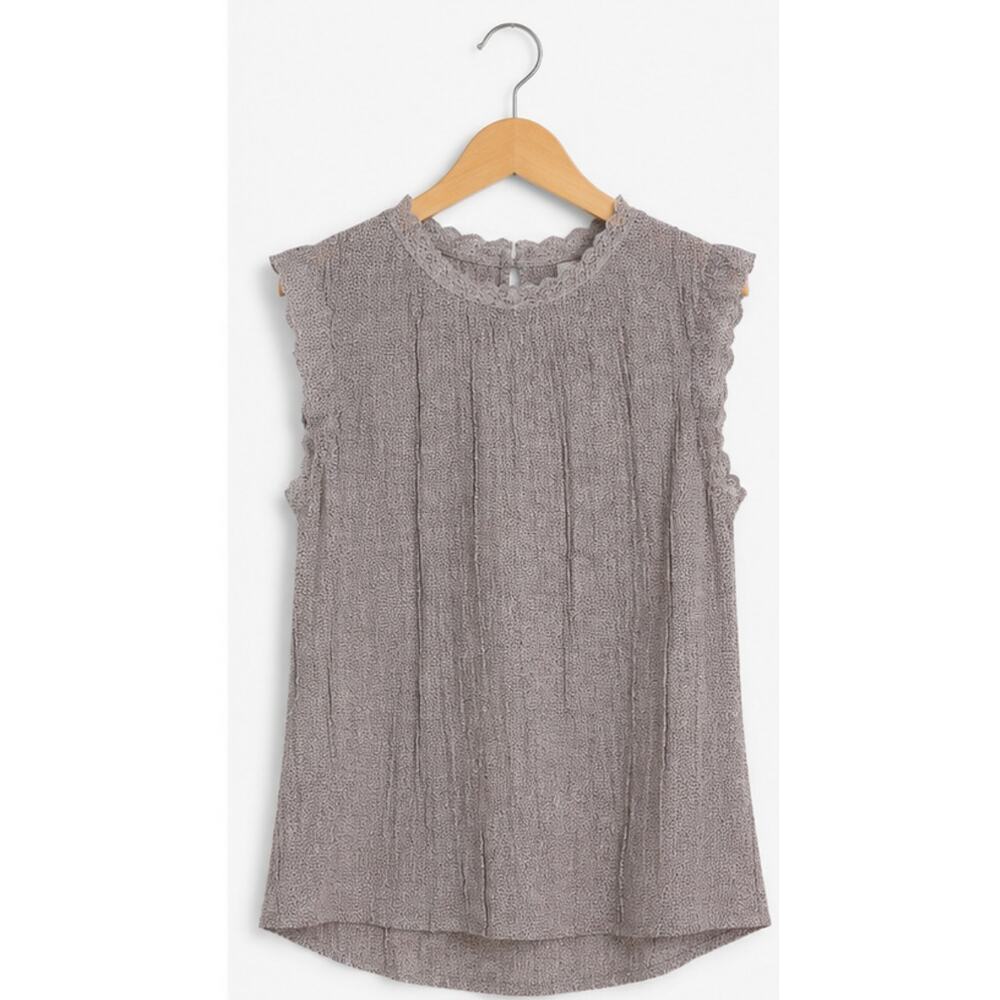 Adriana Papell Crinkle Sleeveless Top Size Medium - Picture 2 of 6